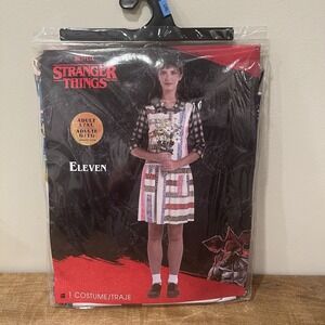 Stranger Things Eleven Costume Adult L/XL Dress Netflix Halloween Cosplay NEW